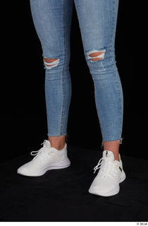 Vinna Reed blue jeans calf casual dressed white sneakers 0002.jpg